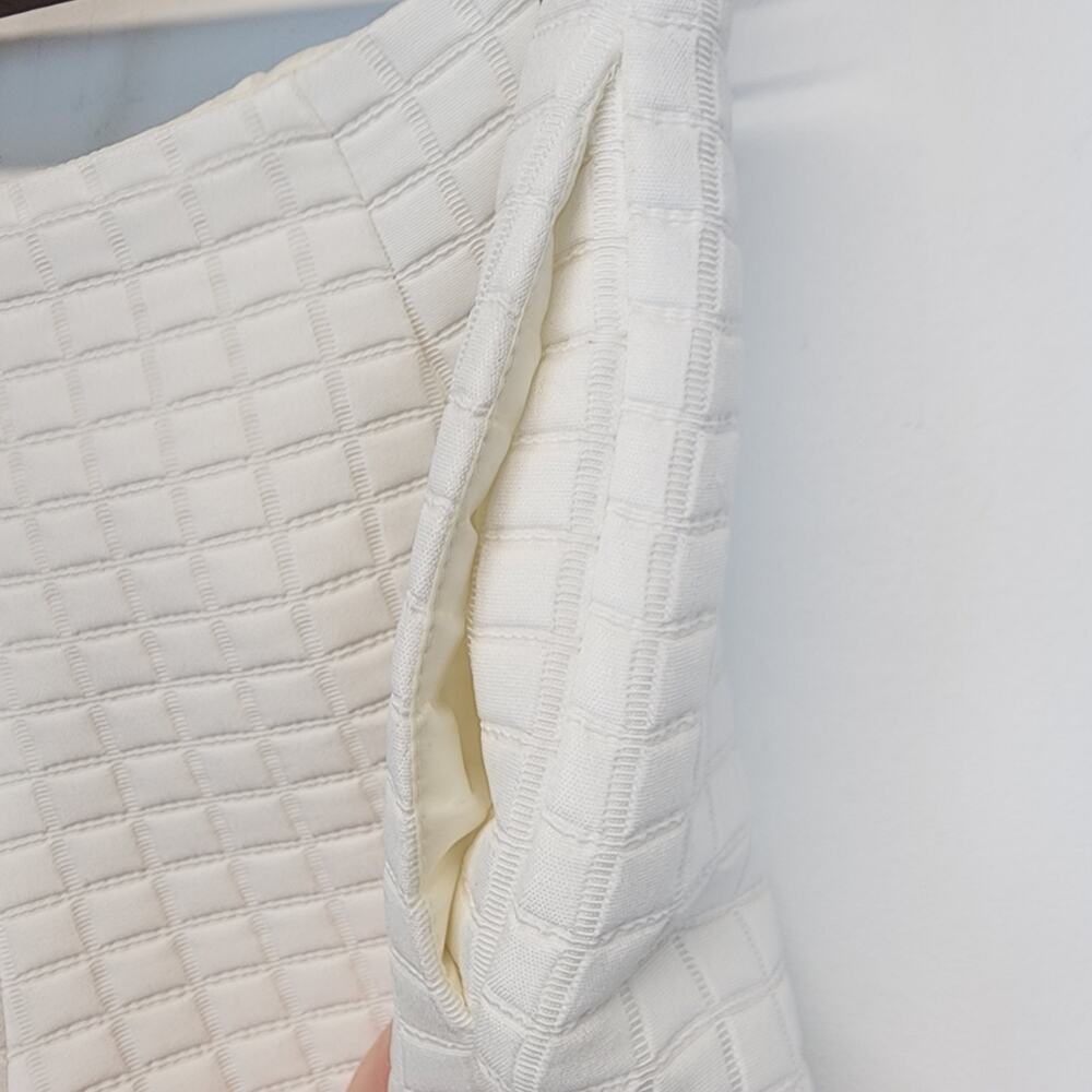 ASOS Womens Quilted Shorts Size 8 Ivory High Waist Pocket Chic City Stylish Posh - Picture 5 of 11